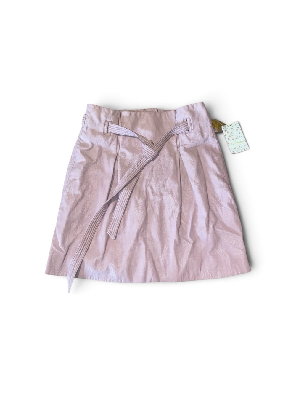Free People Swoon Faux Leather Mini Skirt Mauve Pink Size 2 NWT